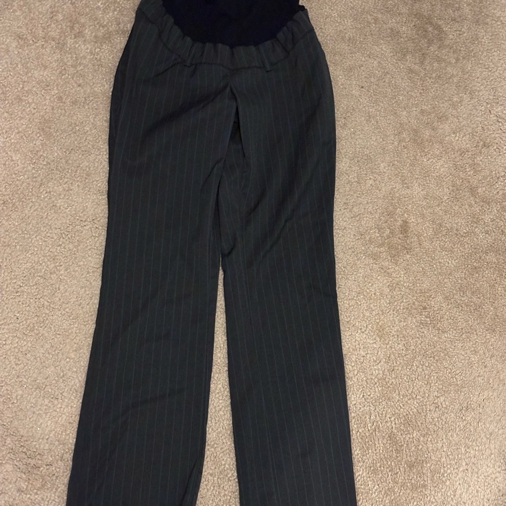 Motherhood Maternity Charcoal Pinstripe Trousers